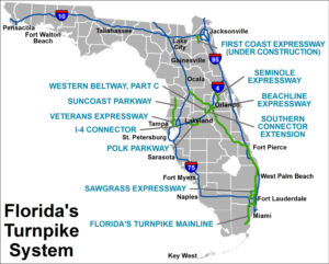 Carte autoroute Floride