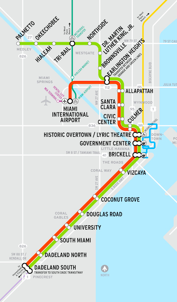 Plan métro de Miami