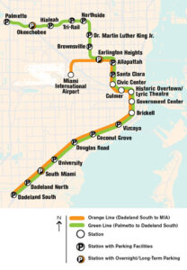 Carte du métro de Miami